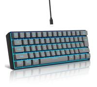 Snpurdiri Teclado para juegos con cable al 60 %, mini teclado retroiluminado RGB, teclado pequeño ultracompacto de 61 teclas para PC/Mac, mecanógrafo, viajes, fácil de llevar en viajes de negocios