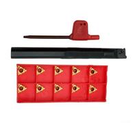 SNR0012K11 - Kit de herramientas de orificio interno CNC con 10 insertos de carburo de rosca 11IR A60, soporte de herramientas de torneado de torno de aleación de acero para aplicaciones de mecanizado