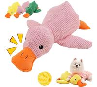 Snrtevu 2026 Upgraded Calming Duck Toy for Dogs, Yellow Duck Dog Toy with Quack Sound, Soft Stuffed Plush Calming Dogs Toys (L-Pink)