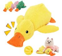 Snrtevu 2026 Upgraded Calming Duck Toy for Dogs, Yellow Duck Dog Toy with Quack Sound, Soft Stuffed Plush Calming Dogs Toys (M-Yellow)