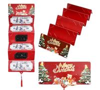 Snrtevu Christmas Cash Gift Envelope, 2026 New Foldable 6 EnvelopeSlot Christmas Red Envelope, Various Styles Xmas Money Wallets with Envelopes for Parents, Teens, Women, Men, Grandparents (E)