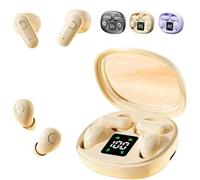 Snrtevu Dual-Pair Wireless Bluetooth Headset with LED Charging Case, Innovative Four-Earbud Design, Noise Cancelling Wireless Earbud, Extended Playtime & Digital Display, Comfort Fit (Off-White)