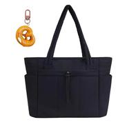 Snrtevu Luvtoo The Ultimate Puffer Tote Bag, Luvtoo Puffer Tote Bag, Large Quilted Handbag with Compartments and Zip for Work School Office and Travel (Black)