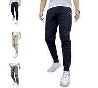 Snrtevu Vogany Cargo Pants, Comfortable Cargo Pants with Great Storage Capacity, Vogany Men's High-Stretch Overalls For Work & Outdoor, Loose & Casual, Exceptional Comfort (Black,32)
