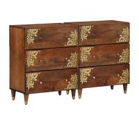 Snsowed Aparadores 2 pcs Marrón Miel 60x33.5x75 cm Madera Sólida, Mueble Salon, Aparadores para Salon, Mueble Comedor, Mueble Auxiliar Salón, Armario Salon, Mueble Aparador - 3310145