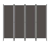 Snsowed Biombo Divisor de 4 Paneles Gris Antracita 200x180 cm, Biombos Separadores, Separadores Ambientes, Paraban Separador SPU:320721