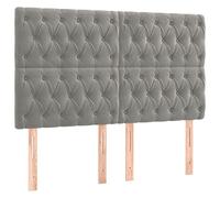 Snsowed Cabeceros 4 Unidades Terciopelo Gris Claro 72x7x78/88 cm, Cabeceros Cama, Cabeceros Moderno, Cabezales Cama, Muebles Habitacion, Cama Cabeza, Mueble Cabecero