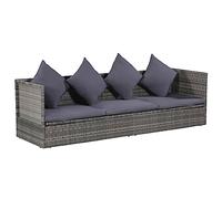 Snsowed Cama de jardín 200x60 cm ratán sintético Gris, Cama Exterior Jardin, Tumbona Jardin Exterior, Cama Balinesa, Sofa Exterior - SPU:43959