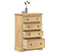 Snsowed Cómoda cajonera Corona Madera Maciza de Pino 80x43x114 cm, Comoda Dormitorio, Muebles Dormitorio, Cajonera para Armario, Gavetero Dormitorio, Cómodas Y Cajoneras - 4005672