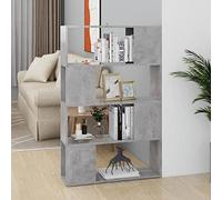 Snsowed Estante/Divisor Espacio, Estantería Libros, Estanterias Almacenaje, Estanteria Baño, Estanterias Cocina, Estanterias Habitacion, aglomerado Gris hormigón 80x24x124,5 cm