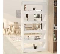 Snsowed Estantería/Divisor de Espacio, Libreria Estanteria, Estanteria Libros, Estanteria Alta, Estanteria Escalera, Estanterias Habitacion,s aglomerado Blanco 80x30x166 cm
