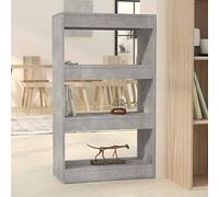Snsowed Estantería/Divisor de Espacio, Libreria Estanteria, Estanteria Libros, Estanteria Alta, Estanteria Escalera, Estanterias Habitacion, aglomerado Gris 60x30x103 cm
