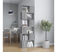 Snsowed Estantería/Divisor de Espacios Gris Sonoma 60x24x186 cm, Libreria Estanteria, Muebles Auxiliares, Estanterias Almacenaje, Mueble Almacenaje, Mueble Organizador, Estanteria Oficina - 816033