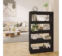 Snsowed Estantería/Divisor de Espacios, Libreria Estanteria, Estanteria Industrial, Biblioteca Estanteria, Mueble Estanteria, aglomerado Negro 80x30x135 cm