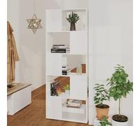 Snsowed Estantería Divisor de Espacios, Libreria Estanteria, Estanteria Libros, Estanteria Alta, Estanteria Escalera, Estanterias Habitacion, aglomerado Blanco 60x24x155 cm
