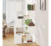 Snsowed Estantería Divisor de Espacios, Libreria Estanteria, Estanteria Libros, Estanteria Alta, Estanteria Escalera, Estanterias Habitacion, aglomerado Blanco 80x24x155 cm