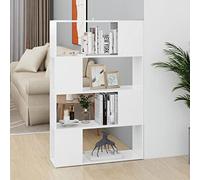 Snsowed Estantería Divisor de Espacios, Libreria Estanteria, Estanteria Libros, Estanteria Alta, Estanteria Escalera, Estanterias Habitacion, aglomerado Blanco 80x24x124,5 cm