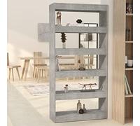 Snsowed Estantería/Divisor Espacio aglomerado Gris hormigón 80x30x166cm, Libreria Estanteria, Muebles Auxiliares, Estanterias Almacenaje, Mueble Almacenaje, Mueble Organizador - 811722