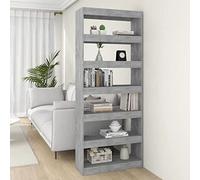 Snsowed Estantería/Divisor Espacio aglomerado Gris hormigón 80x30x198cm, Libreria Estanteria, Muebles Auxiliares, Estanterias Almacenaje, Mueble Almacenaje, Mueble Organizador - 811731