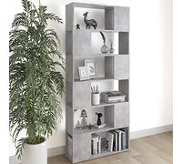 Snsowed Estantería Divisor Espacio, Libreria Estanteria, Estanteria Libros, Estanteria Alta, Estanteria Escalera, Estanterias Habitacion, aglomerado Gris hormigón 80x24x186cm