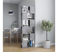 Snsowed Estantería Divisor Espacio, Libreria Estanteria, Estanteria Libros, Estanteria Alta, Estanteria Escalera, Estanterias Habitacion, aglomerado Gris hormigón 60x24x186cm