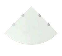 Snsowed Estantes Esquina 2 uds con Soportes, Estantería Esquina, Baldas Flotantes, Estante Flotante, Estante Pared, cromados Vidrio Blanco 45x45 cm