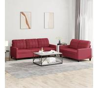 Snsowed Juego de sofás con Cojines 2 Piezas Cuero sintético Rojo Tinto, Sofas De Salon, Hogar Sofa, Muebles Salon, Sofa Relax, Sofá Moderno - 3201381
