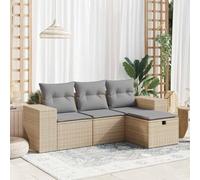 Snsowed Juego de sofás jardín con Cojines 4 pzas ratán sintético Beige, Set De Jardin Exterior, Muebles De Jardin, Muebles Jardin Exterior, Conjunto Mueble Jardin - 3325655