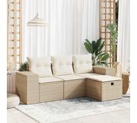 Snsowed Juego de sofás jardín con Cojines 4 pzas ratán sintético Beige, Set De Jardin Exterior, Muebles De Jardin, Muebles Jardin Exterior, Conjunto Mueble Jardin - 3325654