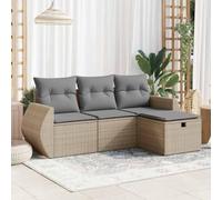 Snsowed Juego de sofás jardín con Cojines 4 pzas ratán sintético Beige, Set De Jardin Exterior, Muebles De Jardin, Muebles Jardin Exterior, Conjunto Mueble Jardin - 3325555