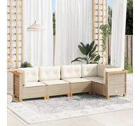 Snsowed Juego de sofás jardín con Cojines 5 pzas ratán sintético Beige, Set De Jardin Exterior, Muebles De Jardin, Muebles Jardin Exterior, Conjunto Mueble Jardin - 3261811