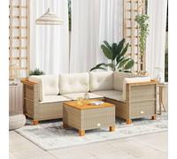 Snsowed Juego de sofás jardín con Cojines 5 pzas ratán sintético Beige, Set De Jardin Exterior, Muebles De Jardin, Muebles Jardin Exterior, Conjunto Mueble Jardin - 3261805