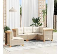 Snsowed Juego de sofás jardín con Cojines 5 pzas ratán sintético Beige, Set De Jardin Exterior, Muebles De Jardin, Muebles Jardin Exterior, Conjunto Mueble Jardin - 3261835