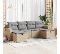 Snsowed Juego de sofás jardín con Cojines 6 pzas ratán sintético Beige, Set De Jardin Exterior, Muebles De Jardin, Muebles Jardin Exterior, Conjunto Mueble Jardin - 3325425
