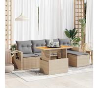 Snsowed Juego de sofás jardín con Cojines 6 pzas ratán sintético Beige, Set De Jardin Exterior, Muebles De Jardin, Muebles Jardin Exterior, Conjunto Mueble Jardin - 3327139