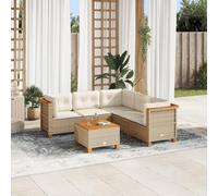 Snsowed Juego de sofás jardín con Cojines 6 pzas ratán sintético Beige, Set De Jardin Exterior, Muebles De Jardin, Muebles Jardin Exterior, Conjunto Mueble Jardin - 3261829