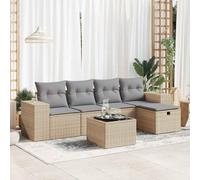 Snsowed Juego de sofás jardín con Cojines 6 pzas ratán sintético Beige, Set De Jardin Exterior, Muebles De Jardin, Muebles Jardin Exterior, Conjunto Mueble Jardin - 3325675