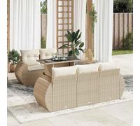 Snsowed Juego de sofás jardín con Cojines 6 pzas ratán sintético Beige, Set De Jardin Exterior, Muebles De Jardin, Muebles Jardin Exterior, Conjunto Mueble Jardin - 3326569