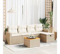 Snsowed Juego de sofás jardín con Cojines 6 pzas ratán sintético Beige, Set De Jardin Exterior, Muebles De Jardin, Muebles Jardin Exterior, Conjunto Mueble Jardin - 3325782