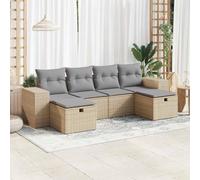 Snsowed Juego de sofás jardín con Cojines 6 pzas ratán sintético Beige, Set De Jardin Exterior, Muebles De Jardin, Muebles Jardin Exterior, Conjunto Mueble Jardin - 3325725