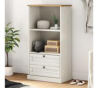 Snsowed Librería Vigo Madera Maciza de Pino Blanco 60x35x114,5 cm, Estanteria Libros, Estanterias Almacenaje, Organizador Juguetes, Libreria Estanteria, Mueble Habitacion