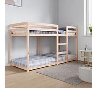 Snsowed Litera, Literas es, Cama Litera, Literas Adultos, Literas NES, de Madera Maciza de Pino 80x200 cm