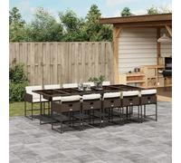 Snsowed Set Comedor de jardín 11 pzas y Cojines ratán sintético marrón, Conjunto Mesa Y Sillas Jardin, Mesa Y Sillas Terraza, Muebles Jardin Exterior, Conjuntos De Muebles De Jardín - 3211293