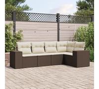 Snsowed Set Comedor de jardín 5 Piezas y Cojines ratán sintético marrón, Conjunto Mesa Y Sillas Jardin, Mesa Y Sillas Terraza, Muebles Jardin Exterior, Conjuntos De Muebles De Jardín - 3254870