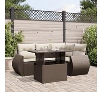 Snsowed Set Comedor de jardín 5 Piezas y Cojines ratán sintético marrón, Conjunto Mesa Y Sillas Jardin, Mesa Y Sillas Terraza, Muebles Jardin Exterior, Conjuntos De Muebles De Jardín - 3268513