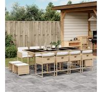 Snsowed Set Comedor de jardín con Cojines 13 pzas ratán sintético Beige, Conjunto Mesa Y Sillas Jardin, Mesa Y Sillas Terraza, Muebles Jardin Exterior, Conjuntos De Muebles De Jardín - 3211342