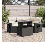 Snsowed Set de Muebles de jardín 5 pzas y Cojines ratán sintético Negro, Muebles Jardin Exterior, Set De Jardin Exterior, Conjunto Sofa Exterior Jardin, Muebles De Exterior Jardin - 3326467