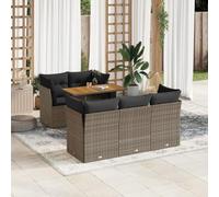 Snsowed Set de Muebles de jardín 6 pzas y Cojines ratán sintético Gris, Muebles Jardin Exterior, Set De Jardin Exterior, Conjunto Sofa Exterior Jardin, Muebles De Exterior Jardin - 3326888