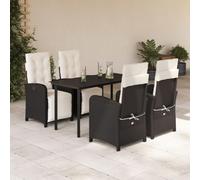 Snsowed Set de Muebles jardín 5 pzas con Cojines ratán sintético Negro, Conjunto Jardin Exterior, Muebles Jardin Exterior, Conjunto Terraza, Terraza Exterior Chill out - 3212523