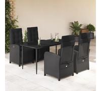 Snsowed Set de Muebles jardín 5 pzas con Cojines ratán sintético Negro, Conjunto Jardin Exterior, Muebles Jardin Exterior, Conjunto Terraza, Terraza Exterior Chill out - 3212531